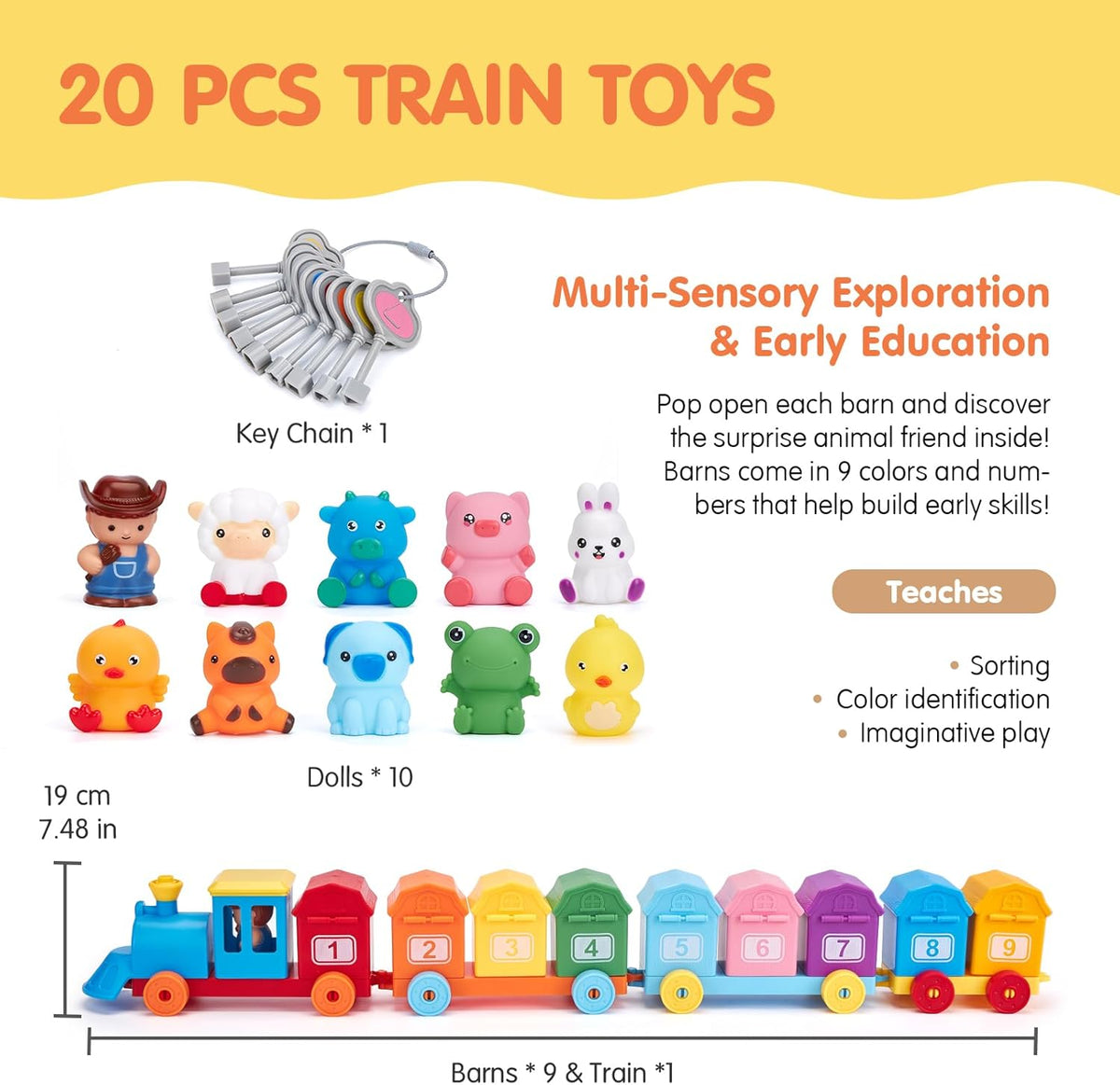 Colorful Animal Train Set for Learning and Fun