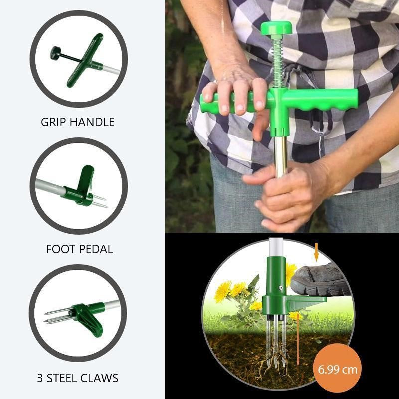 Ergonomic Weed Extractor with Steel Claw Mechanism, 50cm Handle