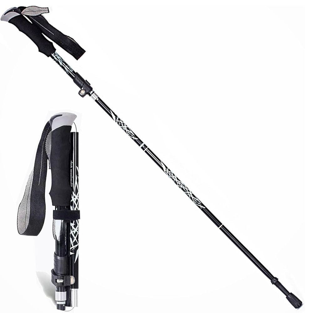 Compact Hiking Pole with Durable Steel Shaft and Slip-Resistant Handle