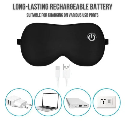 Rechargeable Heated Eye Mask with Vibration and Silk Cover
