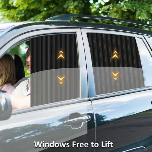 Easy-Install Car Window Shades with UV Defense and Sliding Mechanism