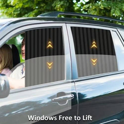 Easy-Install Car Window Shades with UV Defense and Sliding Mechanism