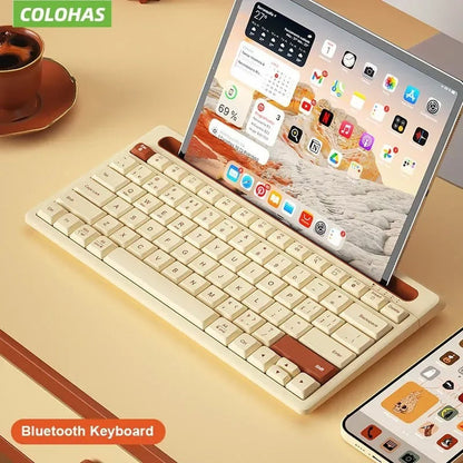 Slim Wireless Bluetooth Keyboard with Stand - 79 Keys for Tablet, Phone, Laptop