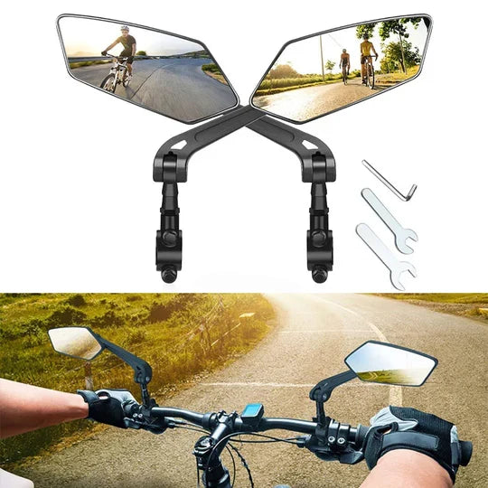 360° Adjustable Handlebar Mirrors for Safe Cycling