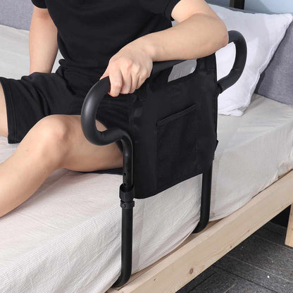 Heavy Duty Bed Assist Rail for Seniors, Aluminum Alloy with Storage Pouch, 136 kg Capacity
