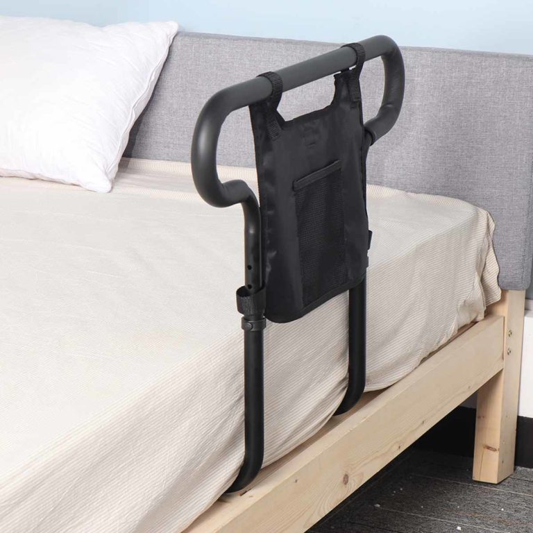Heavy Duty Bed Assist Rail for Seniors, Aluminum Alloy with Storage Pouch, 136 kg Capacity
