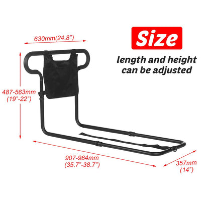 Heavy Duty Bed Assist Rail for Seniors, Aluminum Alloy with Storage Pouch, 136 kg Capacity