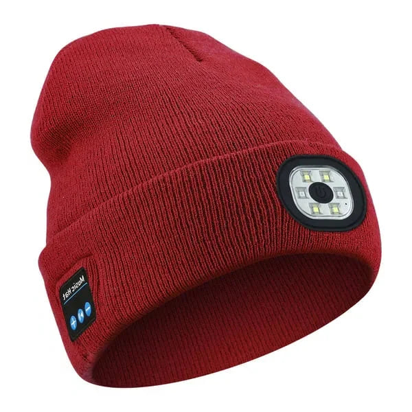 Smart Beanie with LED Light and Wireless Audio System