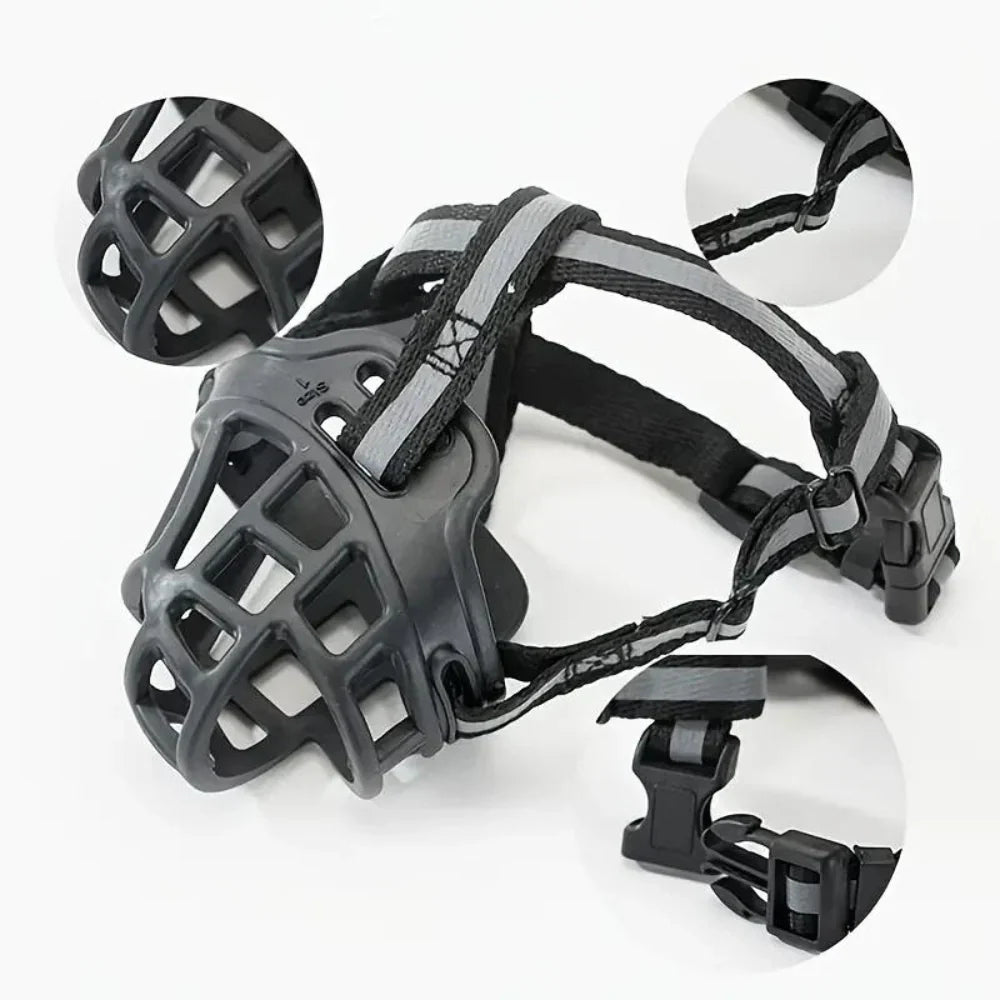 Comfortable Mesh Muzzle for Reactive Dogs with Adjustable Straps