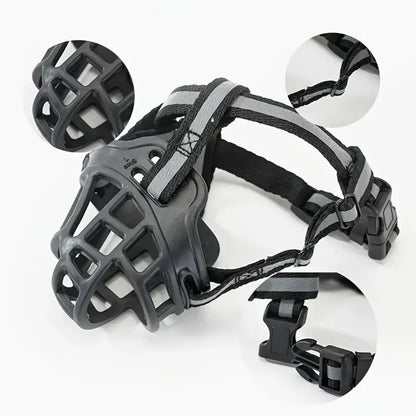 Comfortable Mesh Muzzle for Reactive Dogs with Adjustable Straps