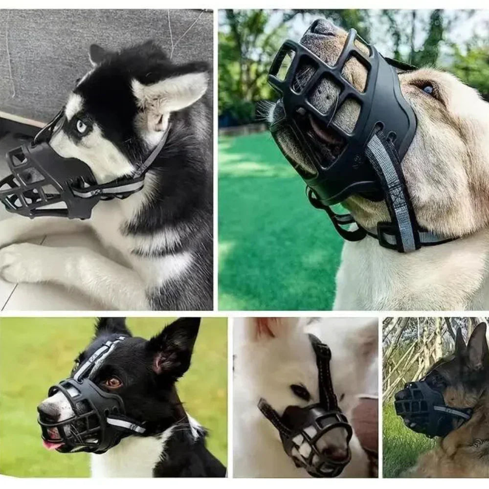 Comfortable Mesh Muzzle for Reactive Dogs with Adjustable Straps