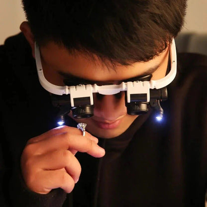 Versatile LED Magnifying Glasses with Adjustable Lenses & Lighting