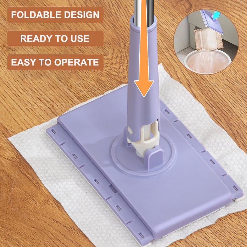 Effortless Mop with Automatic Cloth Change and Flexible Head
