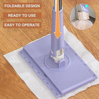 Effortless Mop with Automatic Cloth Change and Flexible Head