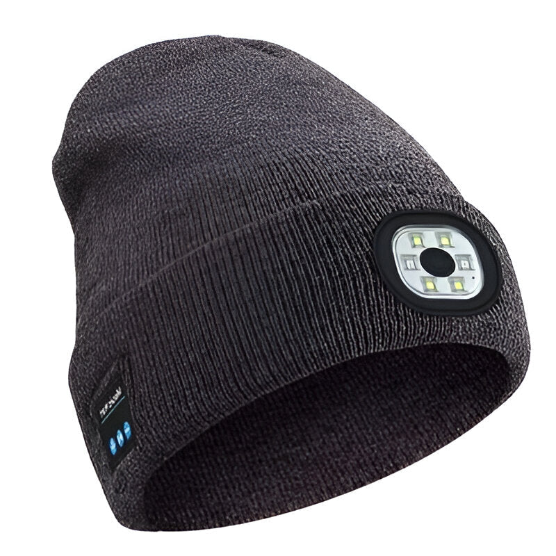 Smart Beanie with LED Light and Wireless Audio System