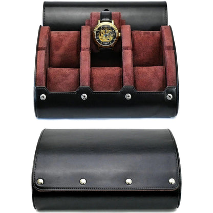 Watches Storage Roll for 3 or 6, Soft Suede Interior & PU Leather