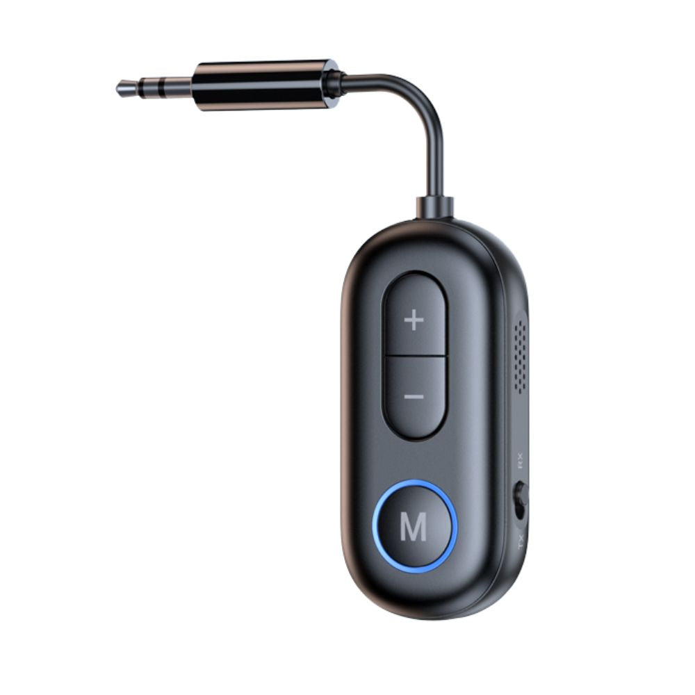 Bluetooth 5.4 Audio Adapter – Transmitter and Receiver for Headphones with Built-in Microphone and 3.5mm AUX for Airplane