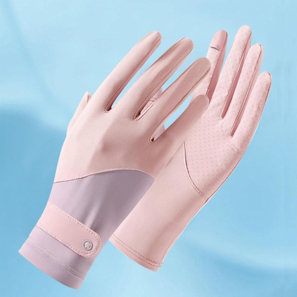 Breathable Ice Silk Driving Gloves for Women - UV Sun Protection, Touchscreen, Anti-Slip
