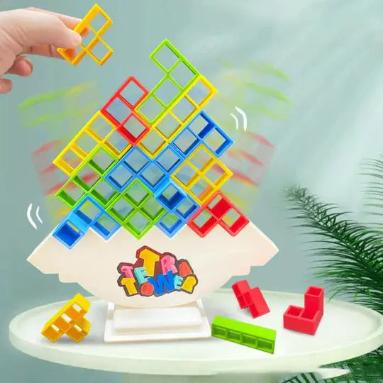 Magnetic Geometry Stacking Game with 24 Colorful Blocks