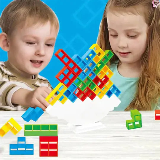 Magnetic Geometry Stacking Game with 24 Colorful Blocks