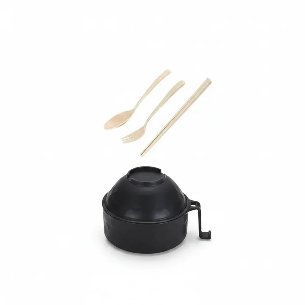 Quick-Prep Noodle Bowl Set with Secure Lid and Cool Handle, 6-Piece