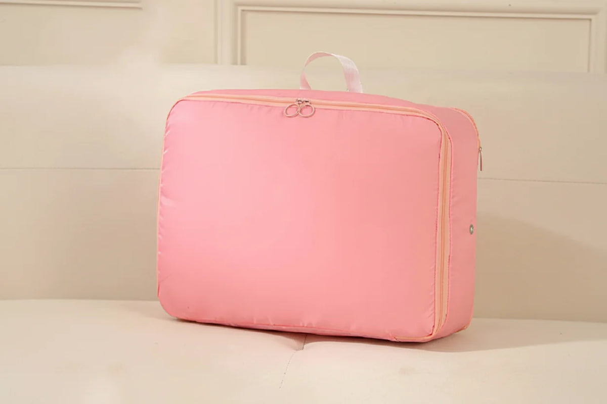 Space-Saving Compression Bag with Zipper and Water-Resistant Fabric