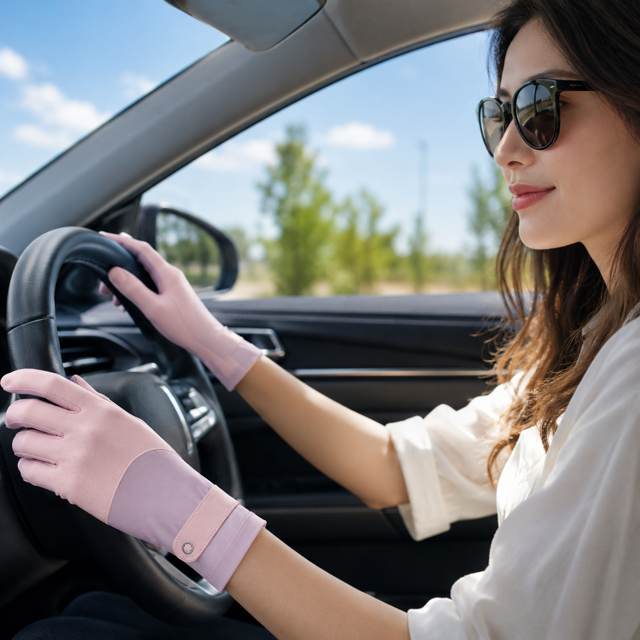 Breathable Ice Silk Driving Gloves for Women - UV Sun Protection, Touchscreen, Anti-Slip