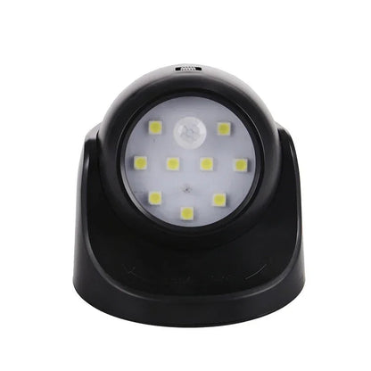 Weatherproof LED Spotlight with 360° Rotating Head and Motion Sensor