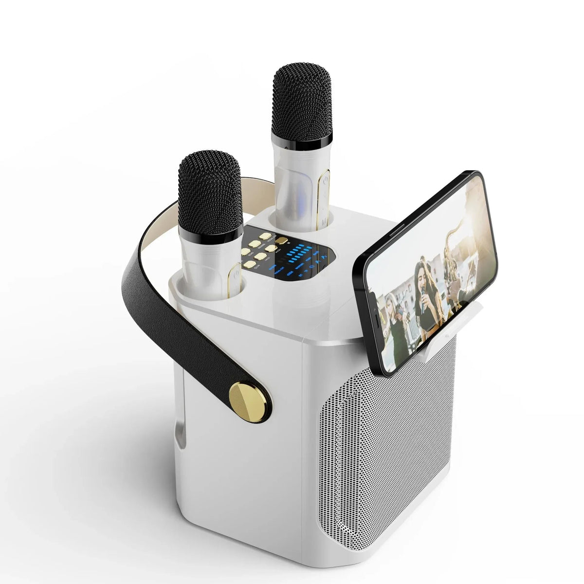 All-In-One Karaoke Speaker with Dual Mic Inputs & 360° Sound
