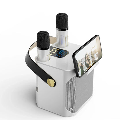 All-In-One Karaoke Speaker with Dual Mic Inputs & 360° Sound
