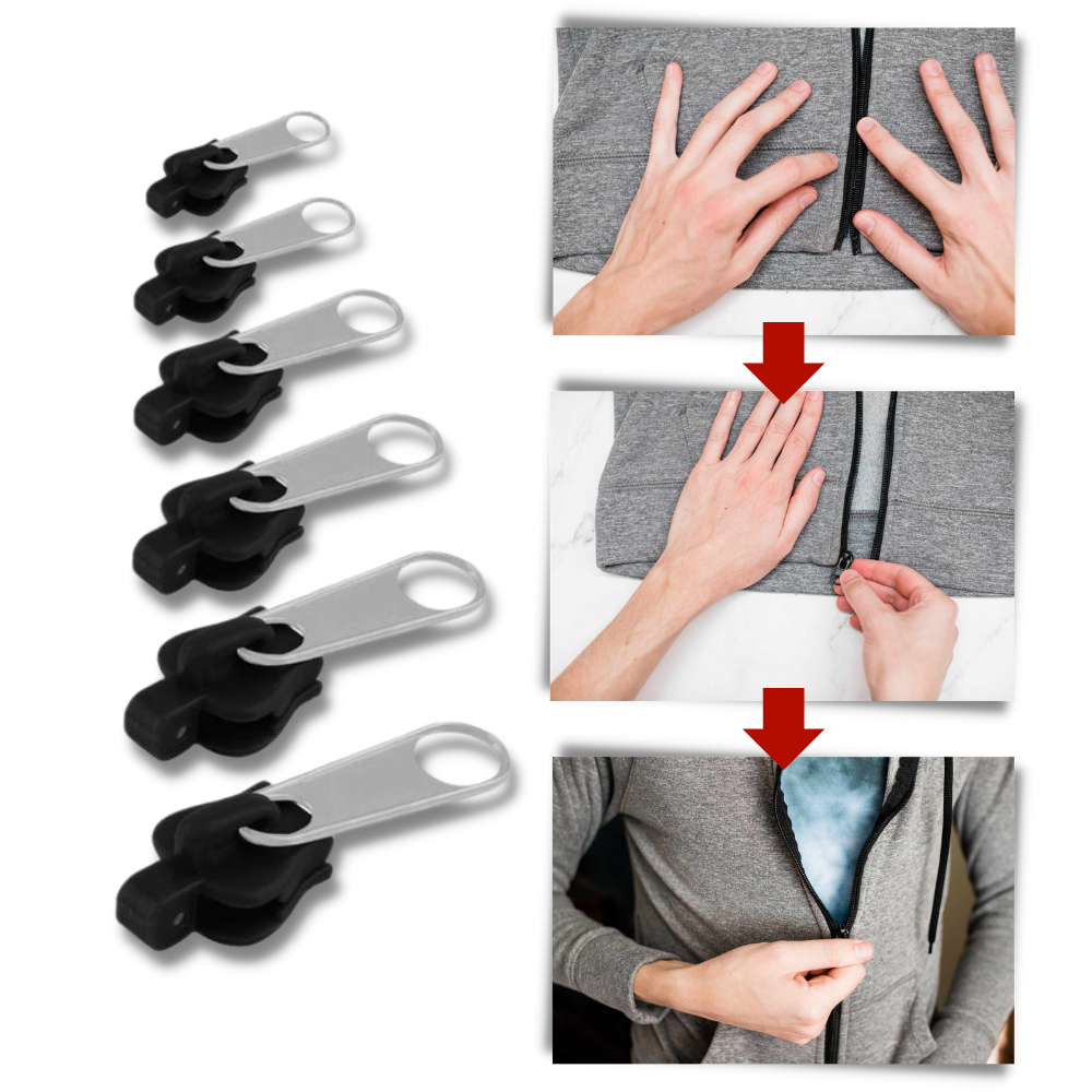 QuickFix Zipper Repair Kit with 6 Versatile Sizes for Easy Use