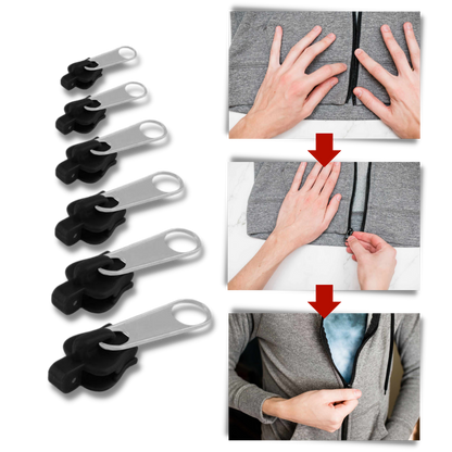 QuickFix Zipper Repair Kit with 6 Versatile Sizes for Easy Use