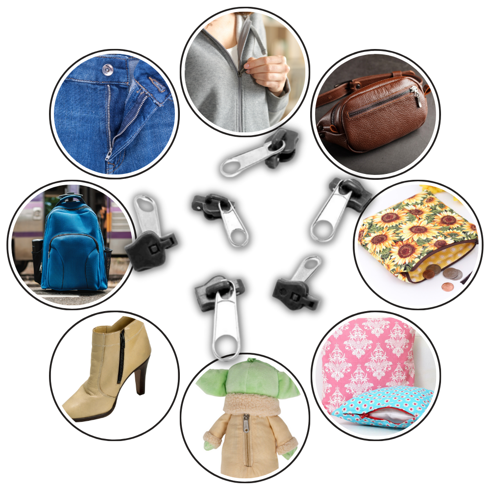 QuickFix Zipper Repair Kit with 6 Versatile Sizes for Easy Use