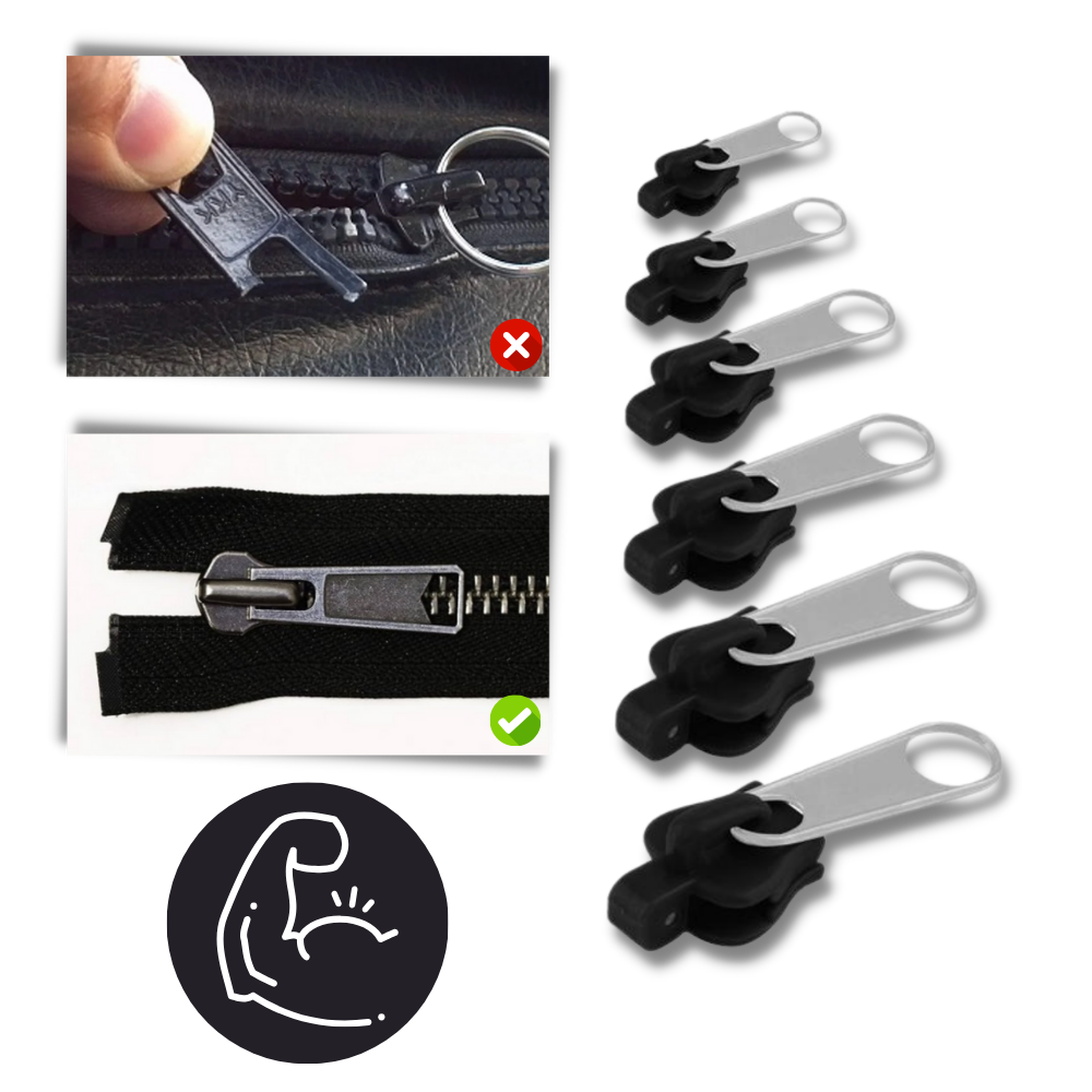 QuickFix Zipper Repair Kit with 6 Versatile Sizes for Easy Use