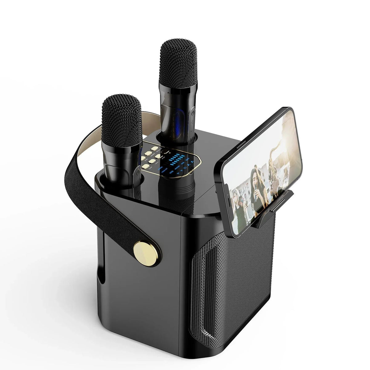 All-In-One Karaoke Speaker with Dual Mic Inputs & 360° Sound