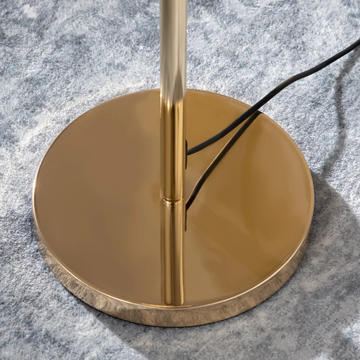 5-Light Crystal Floor Lamp with Gold Metal Frame