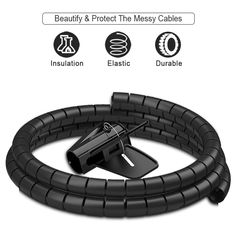 Flexible Cable Management Sleeve with Quick-Guide Tool, 2 Meters
