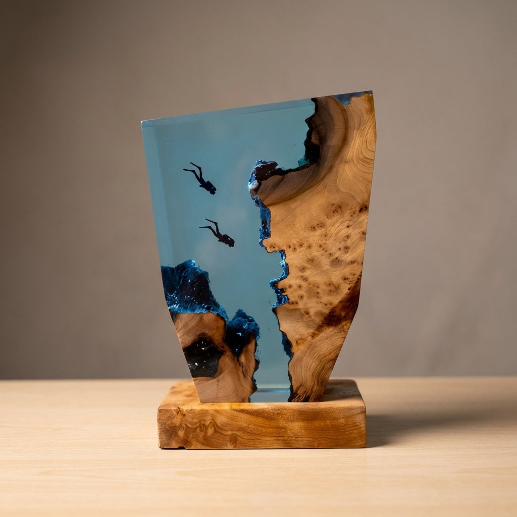 Ocean-Inspired Table Lamp – Unique Design with Warm LED Lighting