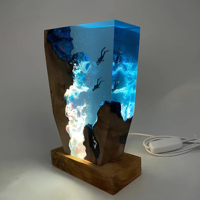 Ocean-Inspired Table Lamp – Unique Design with Warm LED Lighting
