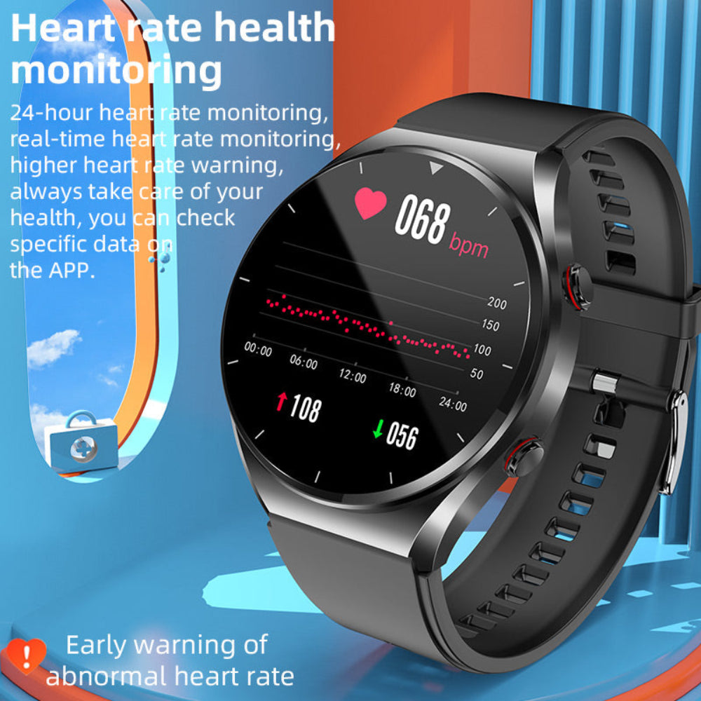 Smartwatch with Touchscreen Display and Heart Rate Monitoring for Fitness