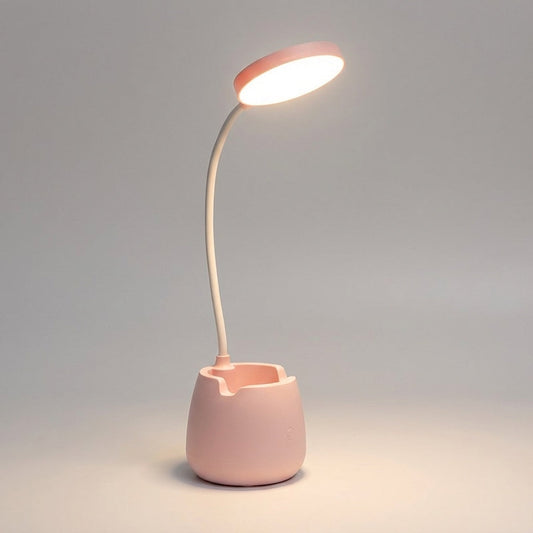 Adjustable Gooseneck Desk Lamp with Integrated Storage Solution