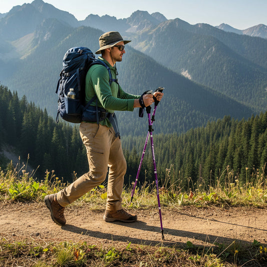 Adjustable Trekking Poles with Comfortable Ergonomic Handles for Hiking