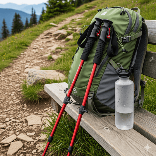 Adjustable Trekking Poles with Comfortable Ergonomic Handles for Hiking