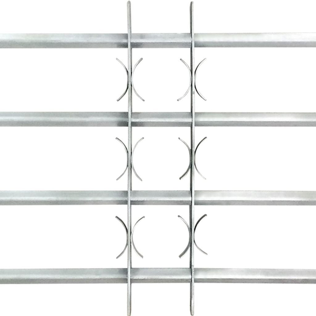 Heavy-Duty Steel Window Security Grille with 3 Adjustable Crossbars