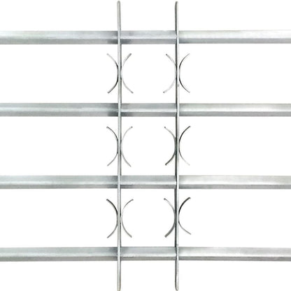 Heavy-Duty Steel Window Security Grille with 3 Adjustable Crossbars