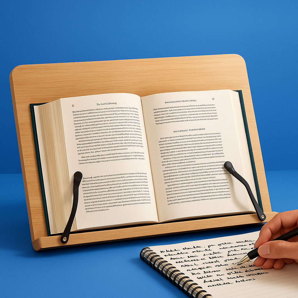 Adjustable Wooden Reading Stand – Foldable Ergonomic Book Holder