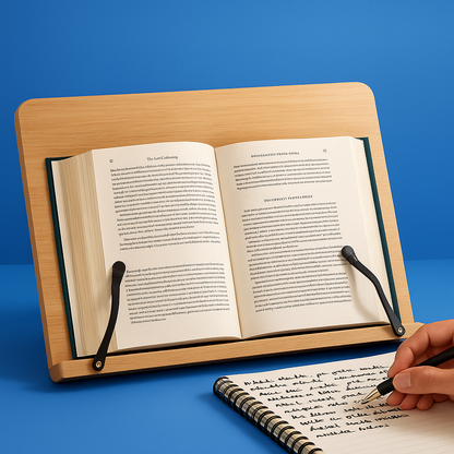 Adjustable Wooden Reading Stand – Foldable Ergonomic Book Holder