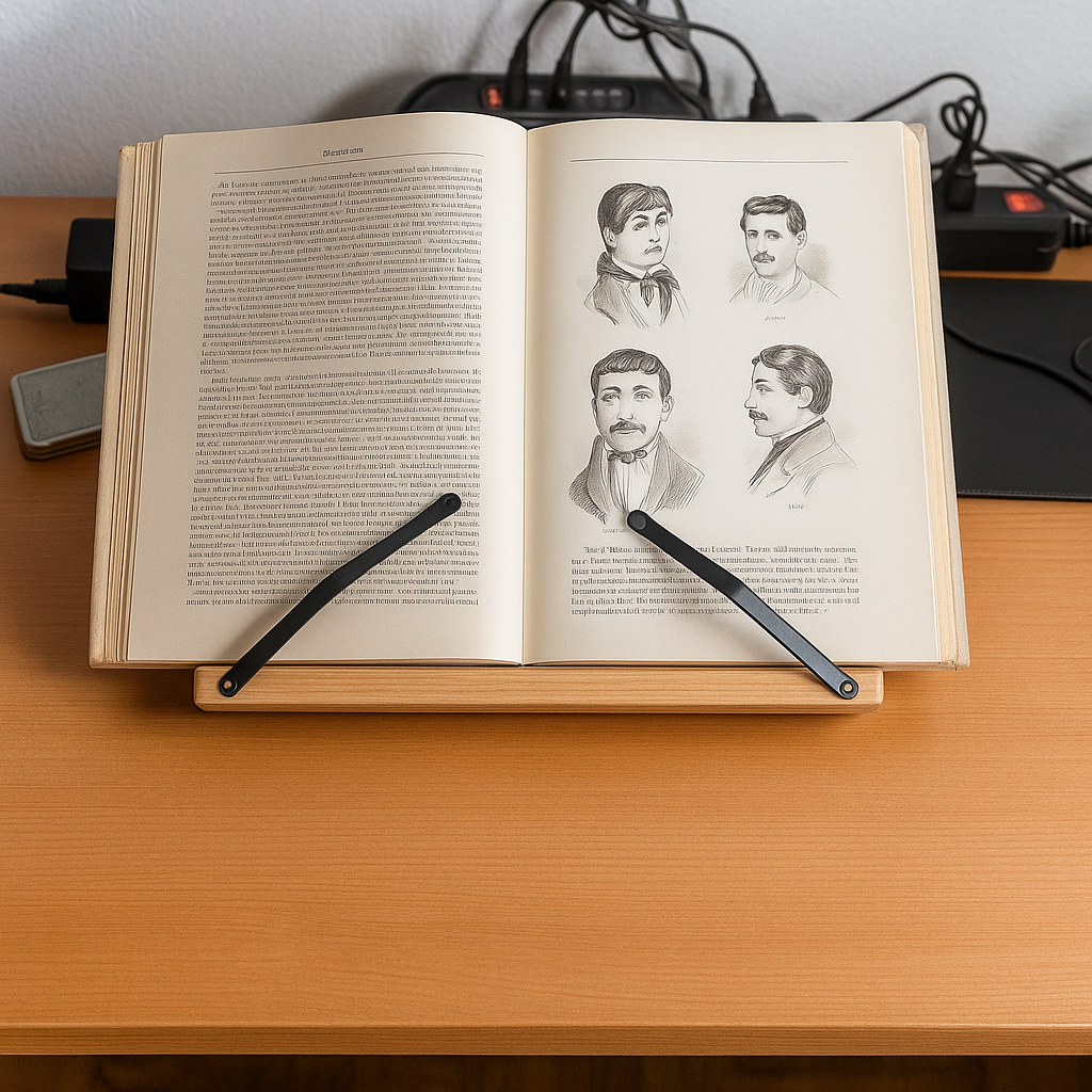 Adjustable Wooden Reading Stand – Foldable Ergonomic Book Holder