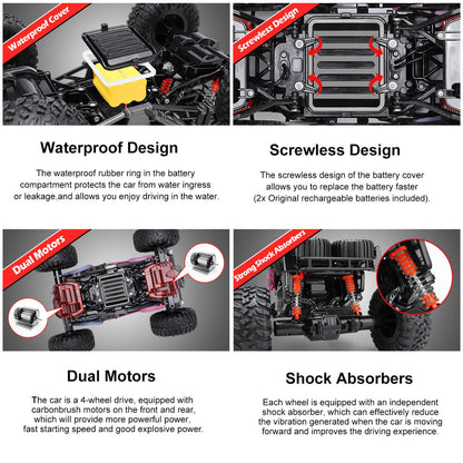 4WD All-Terrain Remote Control Car – Waterproof Vehicle for Outdoor Play