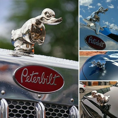 Rubber Duck Car Hood Ornament with Chrome Finish – Distinctive Decoration